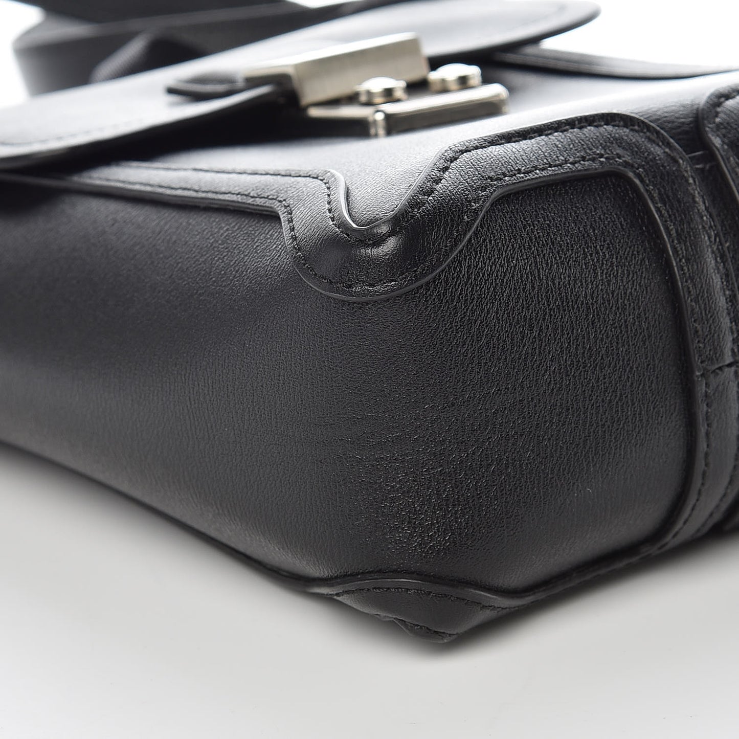 3.1 Embossed Grain Calfskin Pashli Camera Shoulder Bag Black