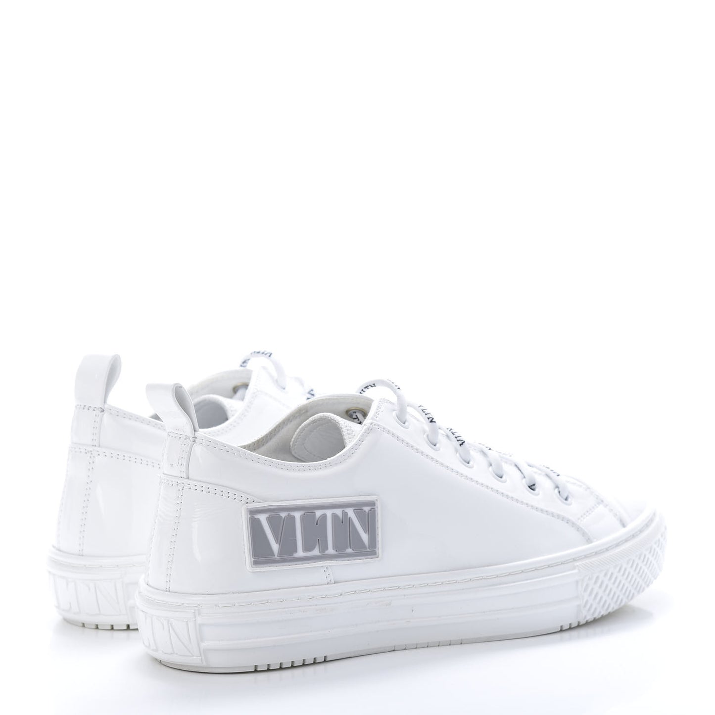 Patent Calfskin Womens Giggies Low Top Sneakers 38.5 White