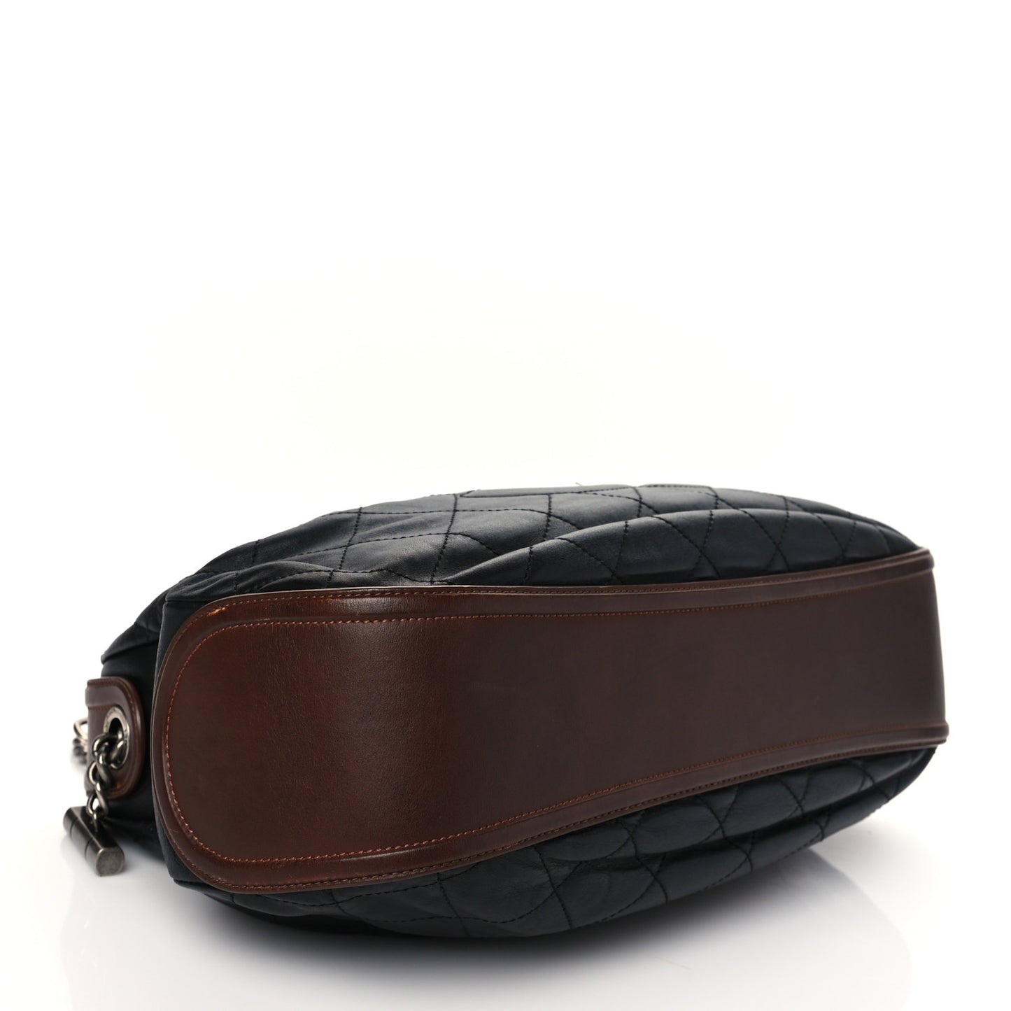 Iridescent Calfskin Quilted Country Chic Hobo Black