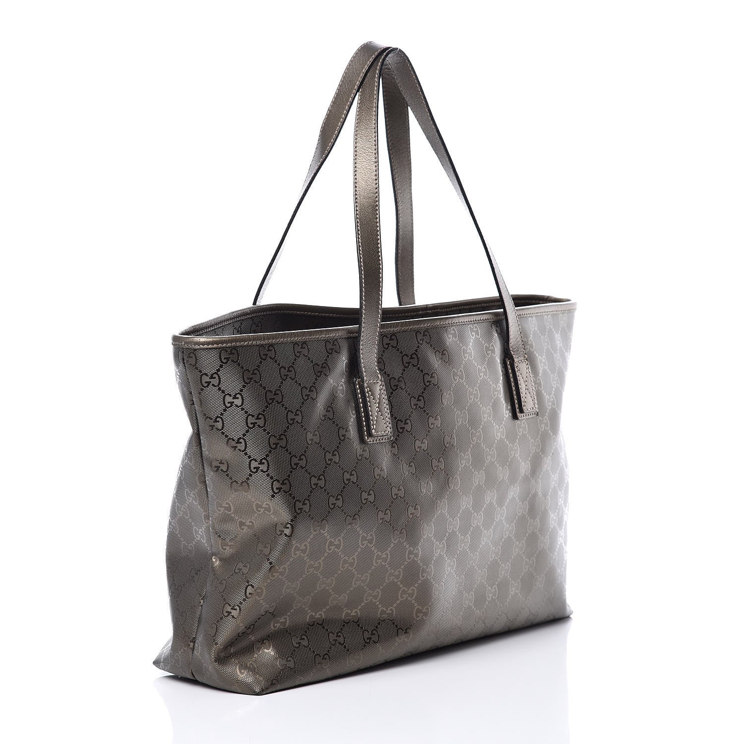 Gucci Imprime Monogram Medium Zippered Shopping Tote Pewter 3 of 9