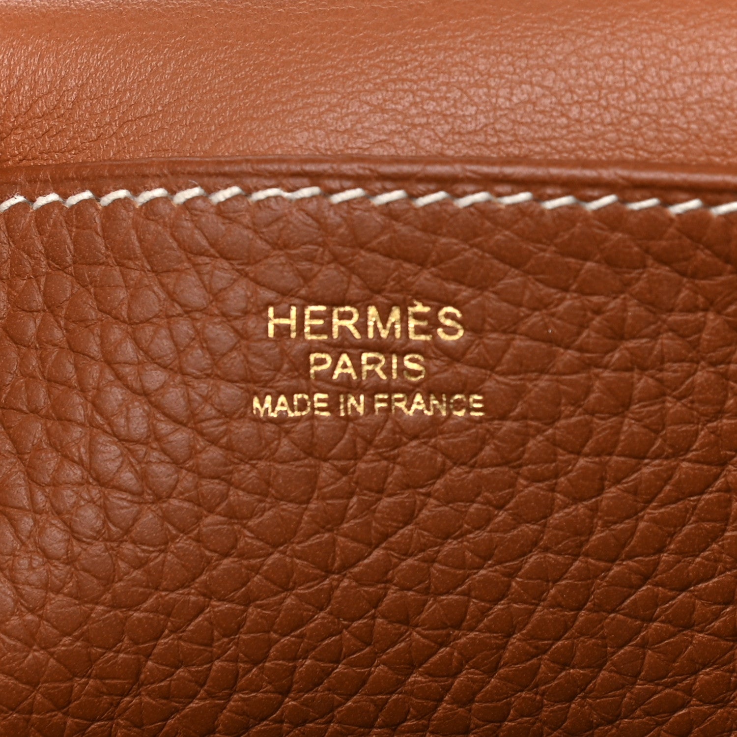 Hermes Taurillon Clemence Halzan 31 Gold 6 of 9