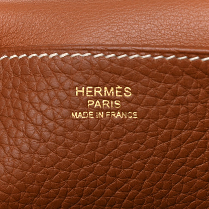 Hermes Taurillon Clemence Halzan 31 Gold 6 of 9