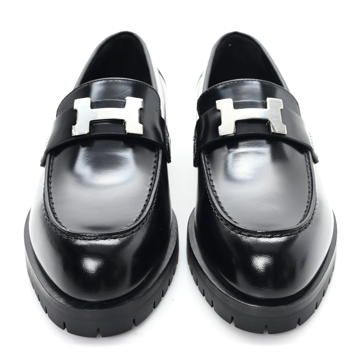 Calfskin Womens Faubourg Loafers 35 Black
