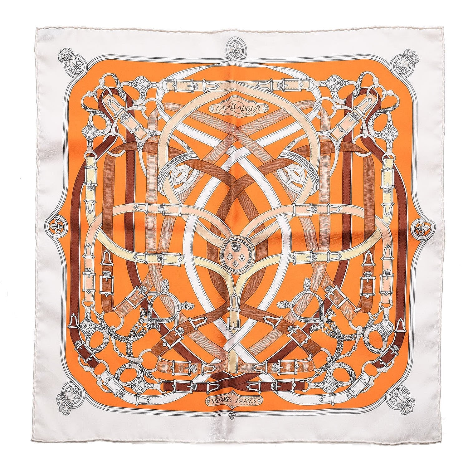 Hermes Silk Cavalcadour Pocket Square 1 of 7