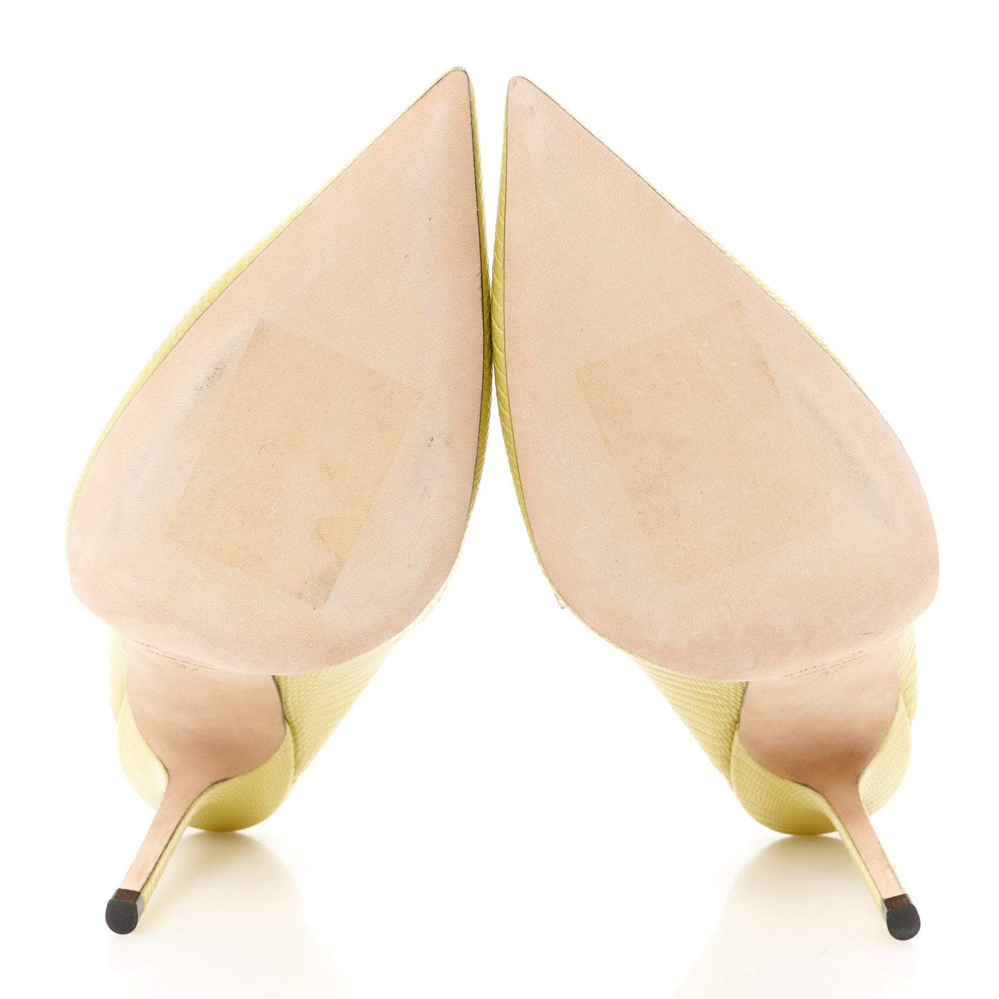 Lizard Embossed Crystal Bing 100 Pumps 37 Yellow