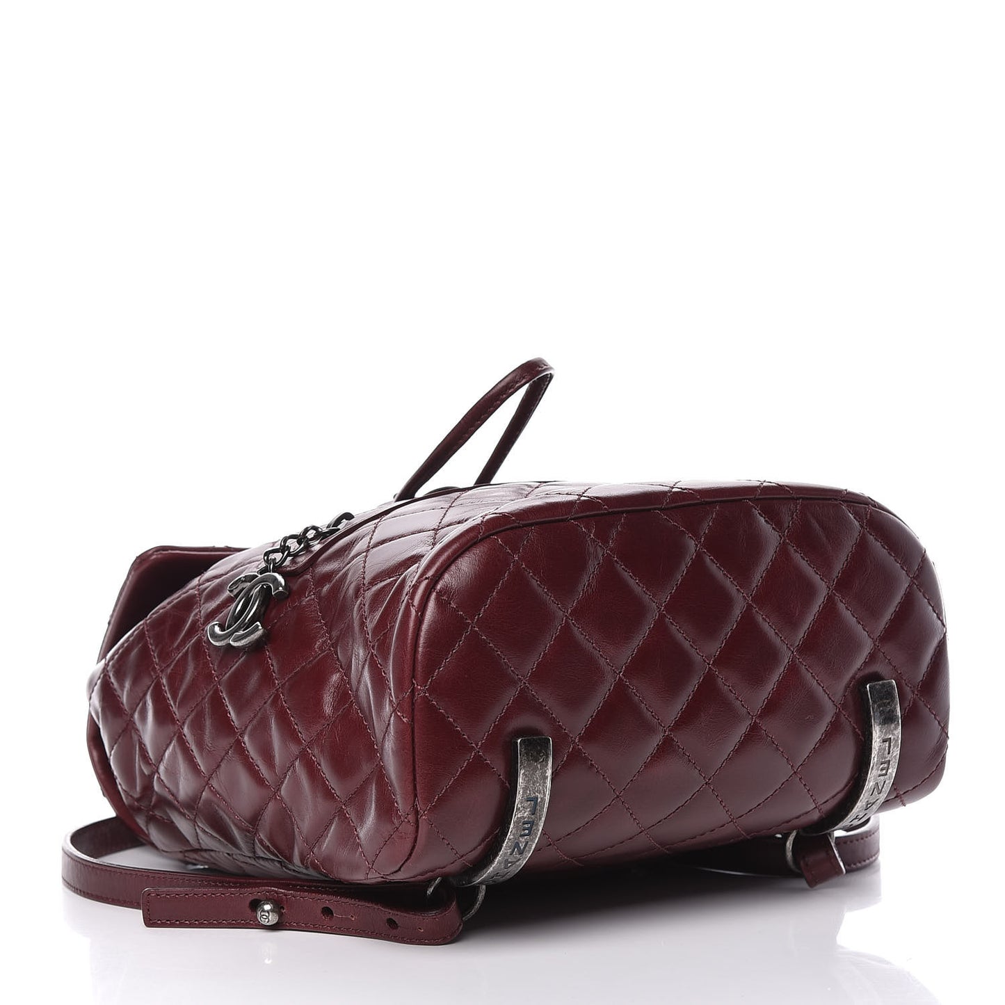 Glazed Calfskin Quilted Small Salzburg Backpack Burgundy