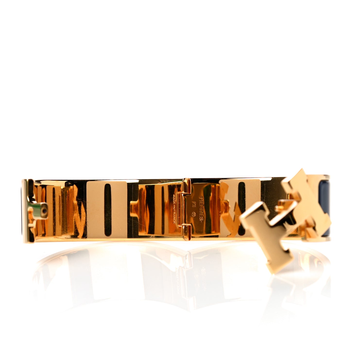 Enamel Wide Clic Clac H Bracelet PM Bleu Indigo