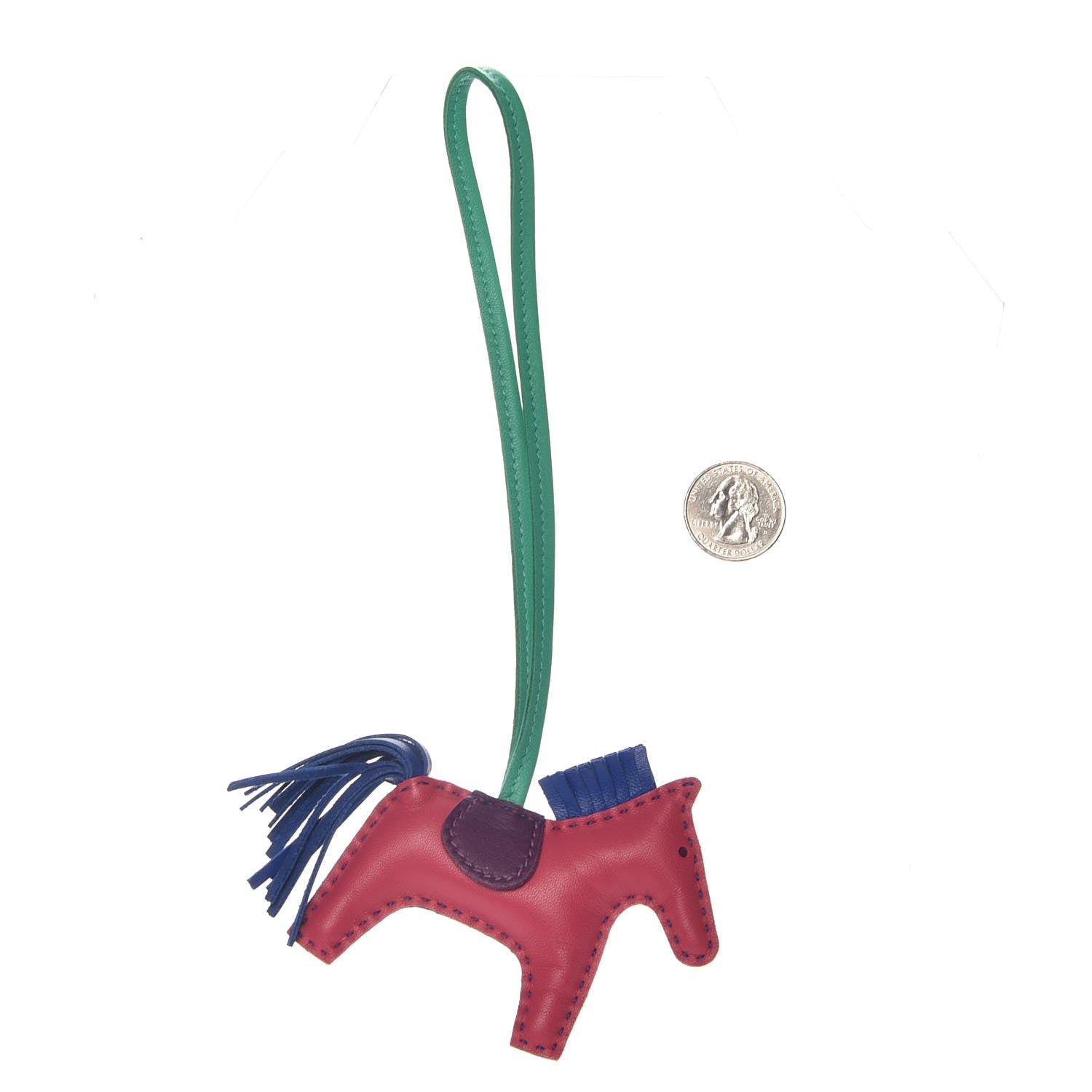 Hermes Milo Lambskin Grigri Rodeo Horse Bag Charm PM Rose Shocking Bleu Azteque Bleu Electrique Menthe Soufre Violet 2 of 4