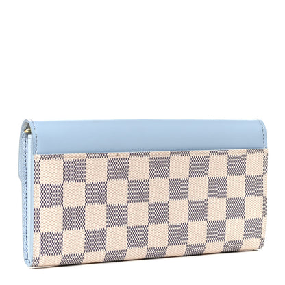 Louis Vuitton Damier Azur Sarah Wallet NM Bleu Olympe 2 of 5