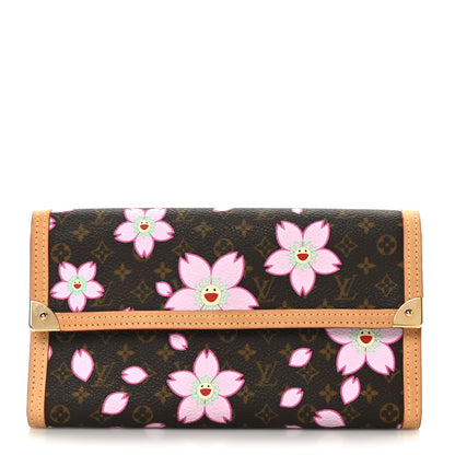 Louis Vuitton Monogram Cherry Blossom Porte Tresor International Wallet Brown 1 of 7