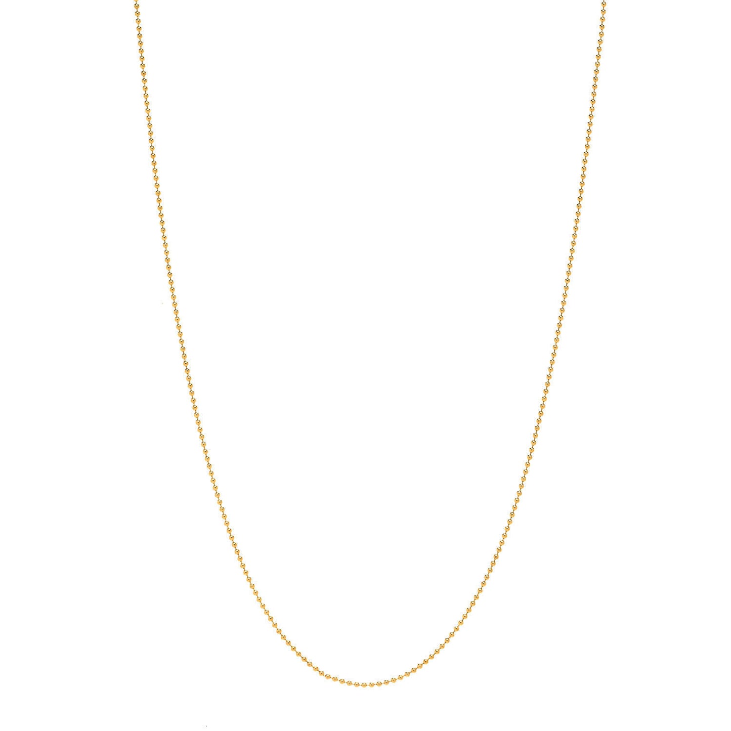 18K Yellow Gold Beaded Chain Necklace 16"