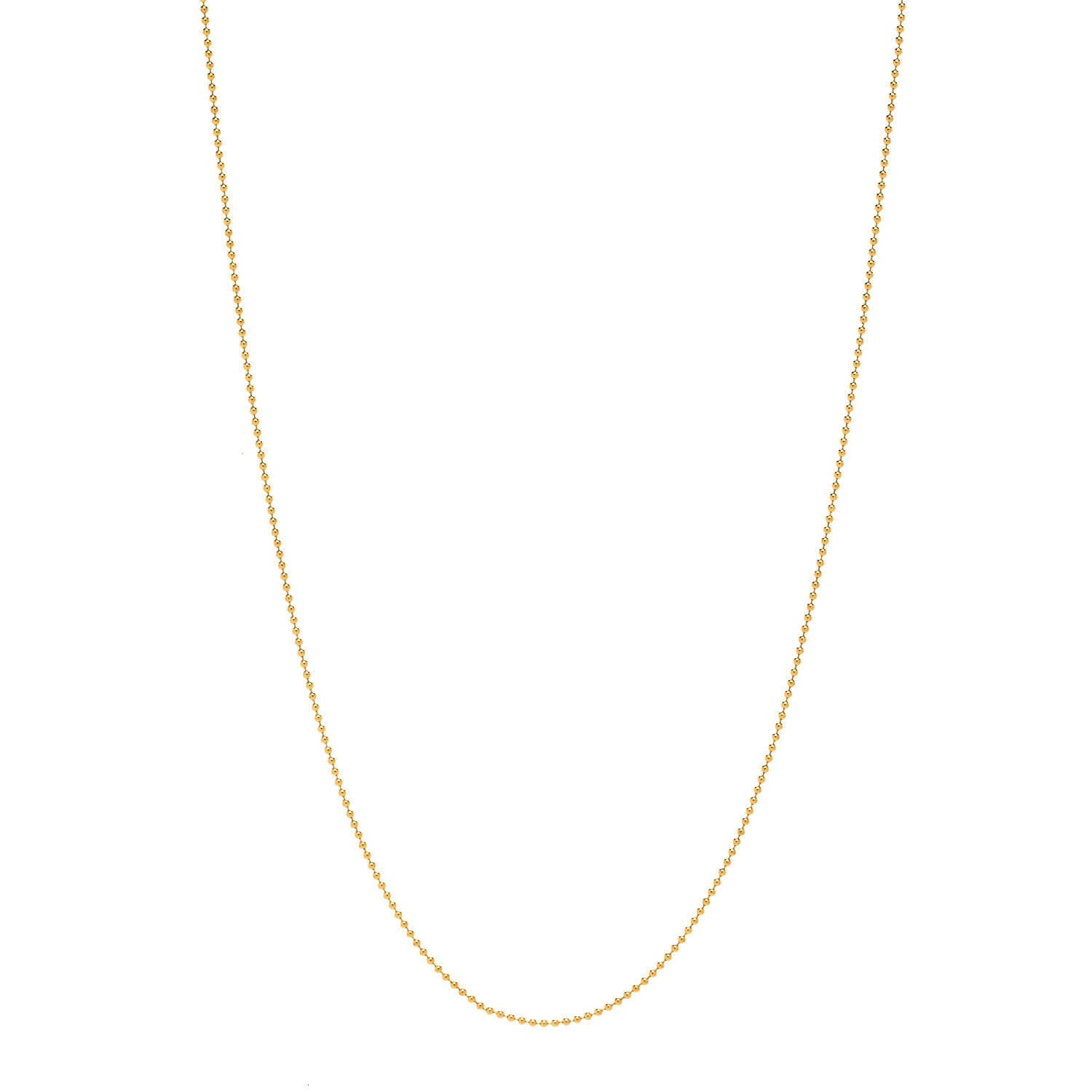 Tiffany 18K Yellow Gold Beaded Chain Necklace 16" 1 of 5