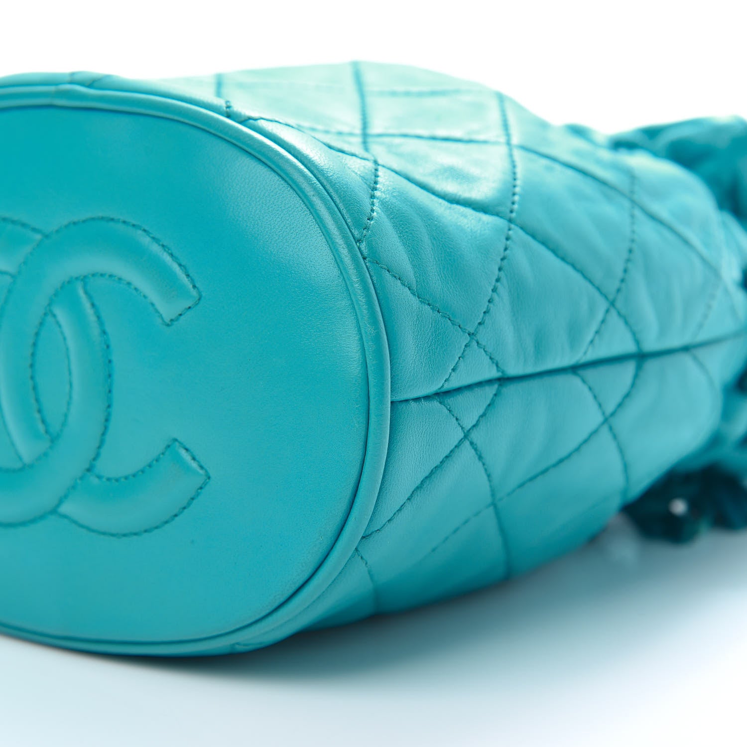 Chanel Lambskin Quilted Tassel Drawstring Pouch Blue 11 of 12