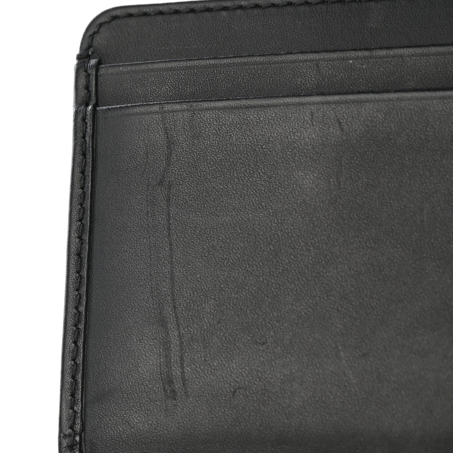 Calfskin Quilted Cambon Card Holder Black