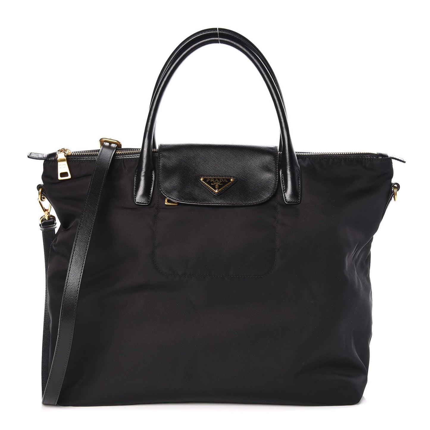 Saffiano Tessuto Nylon Tote Black