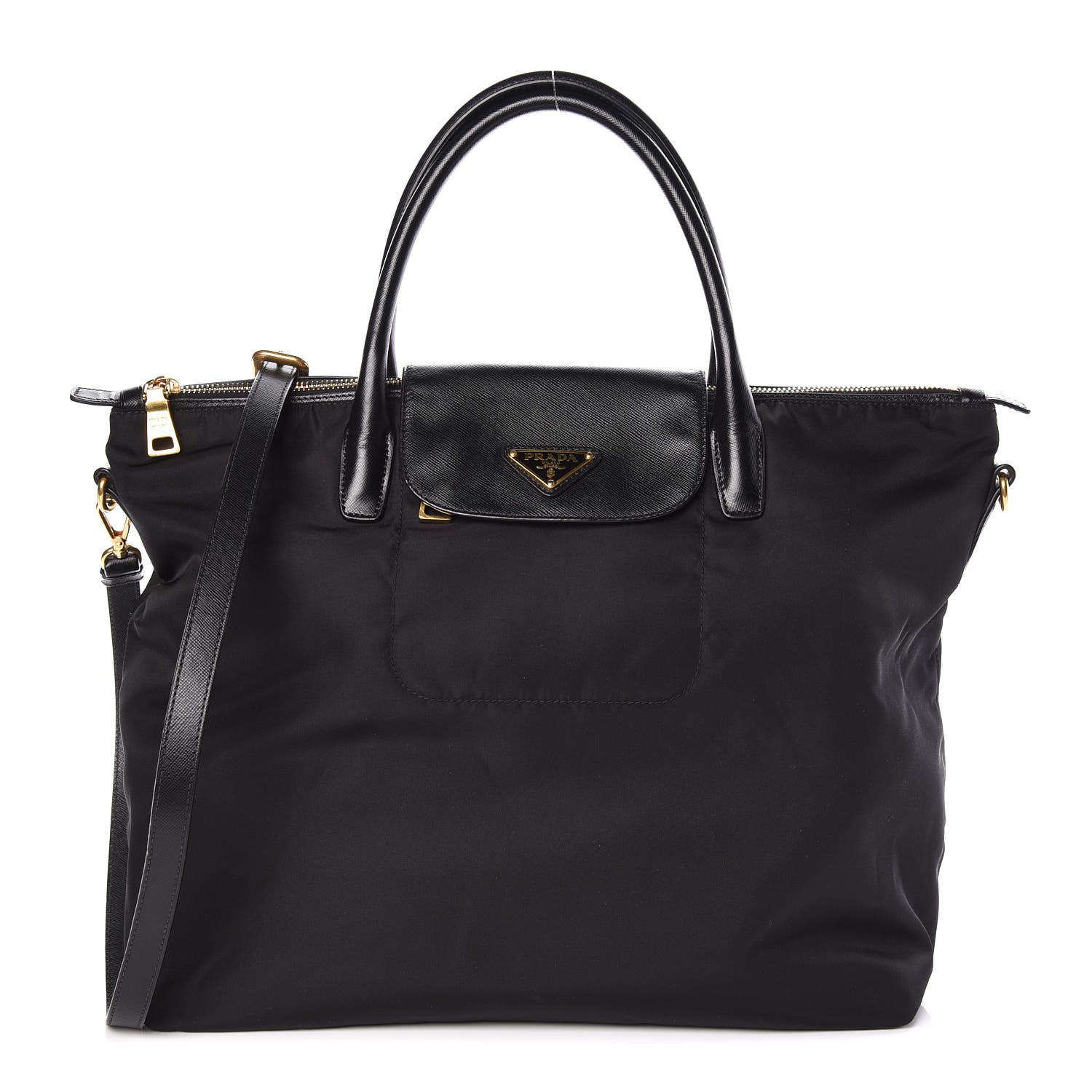 Prada Saffiano Tessuto Nylon Tote Black 1 of 11