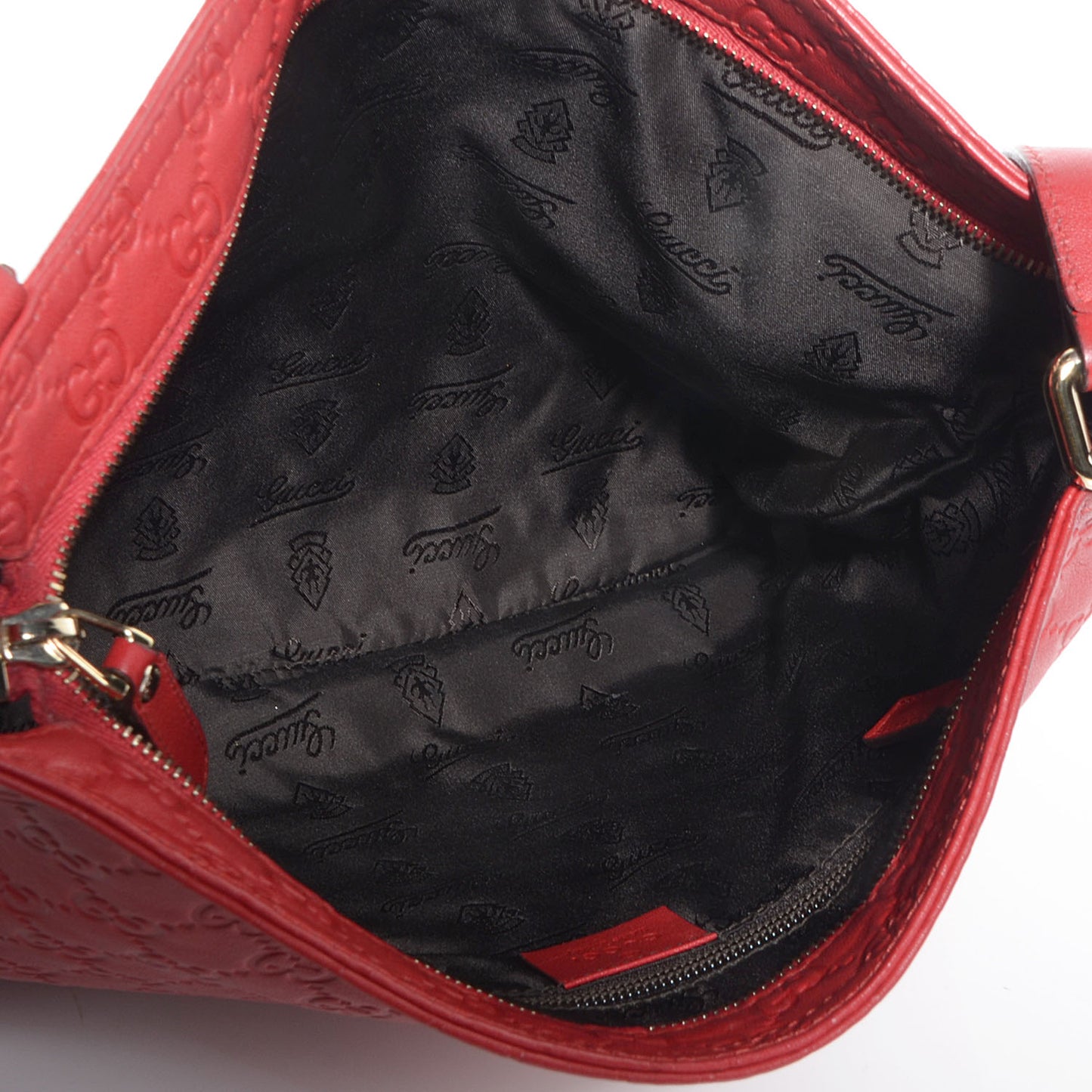 Guccissima Medium Flat Messenger Bag Red