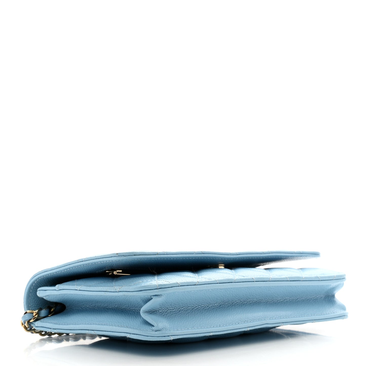 Caviar Quilted Wallet on Chain WOC Blue