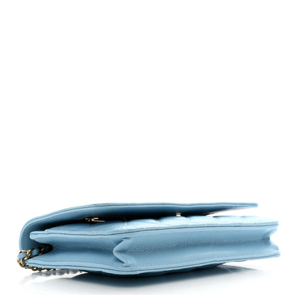 Chanel Caviar Quilted Wallet on Chain WOC Blue 4 of 15
