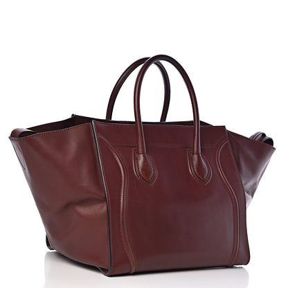 Celine Natural Calfskin Medium Phantom Luggage Burgundy 3 of 17