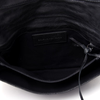 Balenciaga Agneau Giant 21 Silver Hardware Envelope Clutch Black 5 of 10