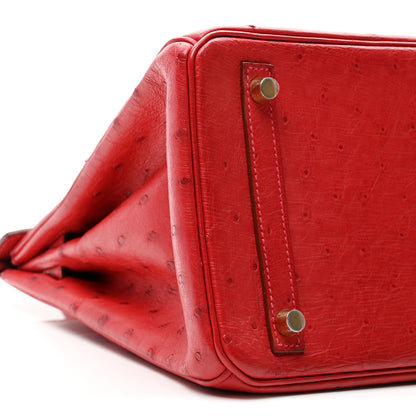 Hermes Ostrich Birkin 30 Rouge Vif 9 of 12