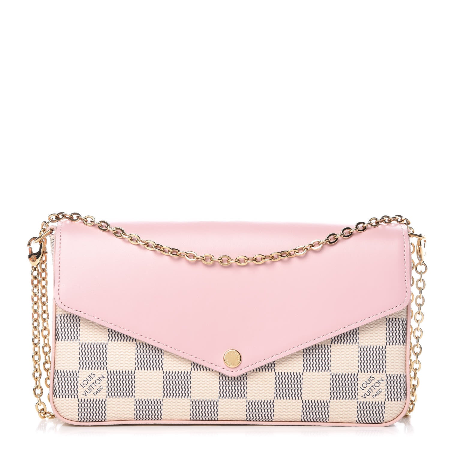 Louis Vuitton Damier Azur Calfskin Pochette Felicie Eau de Rose 1 of 12