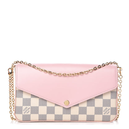 Louis Vuitton Damier Azur Calfskin Pochette Felicie Eau de Rose 1 of 12