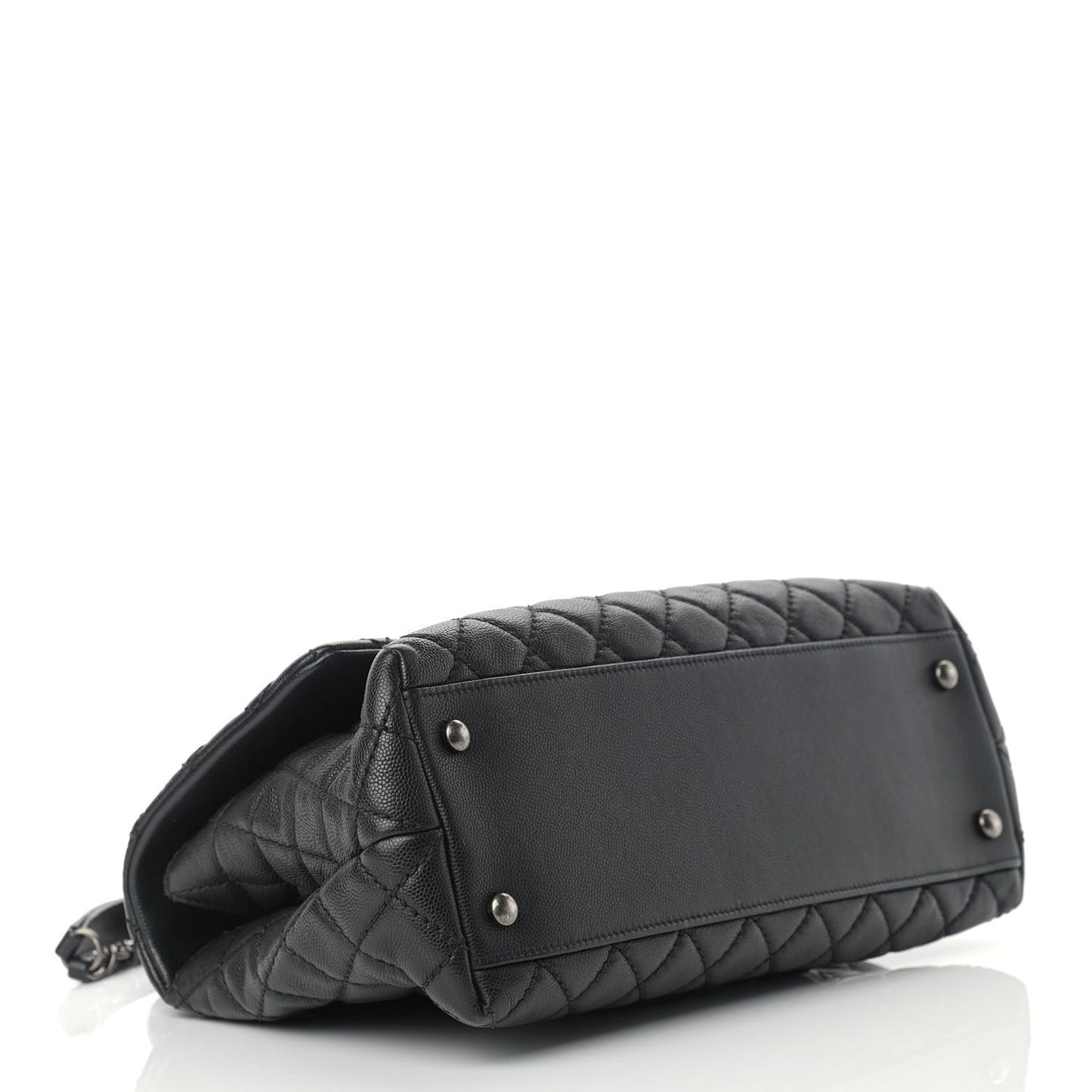 Caviar Quilted Small Coco Handle Flap Black
