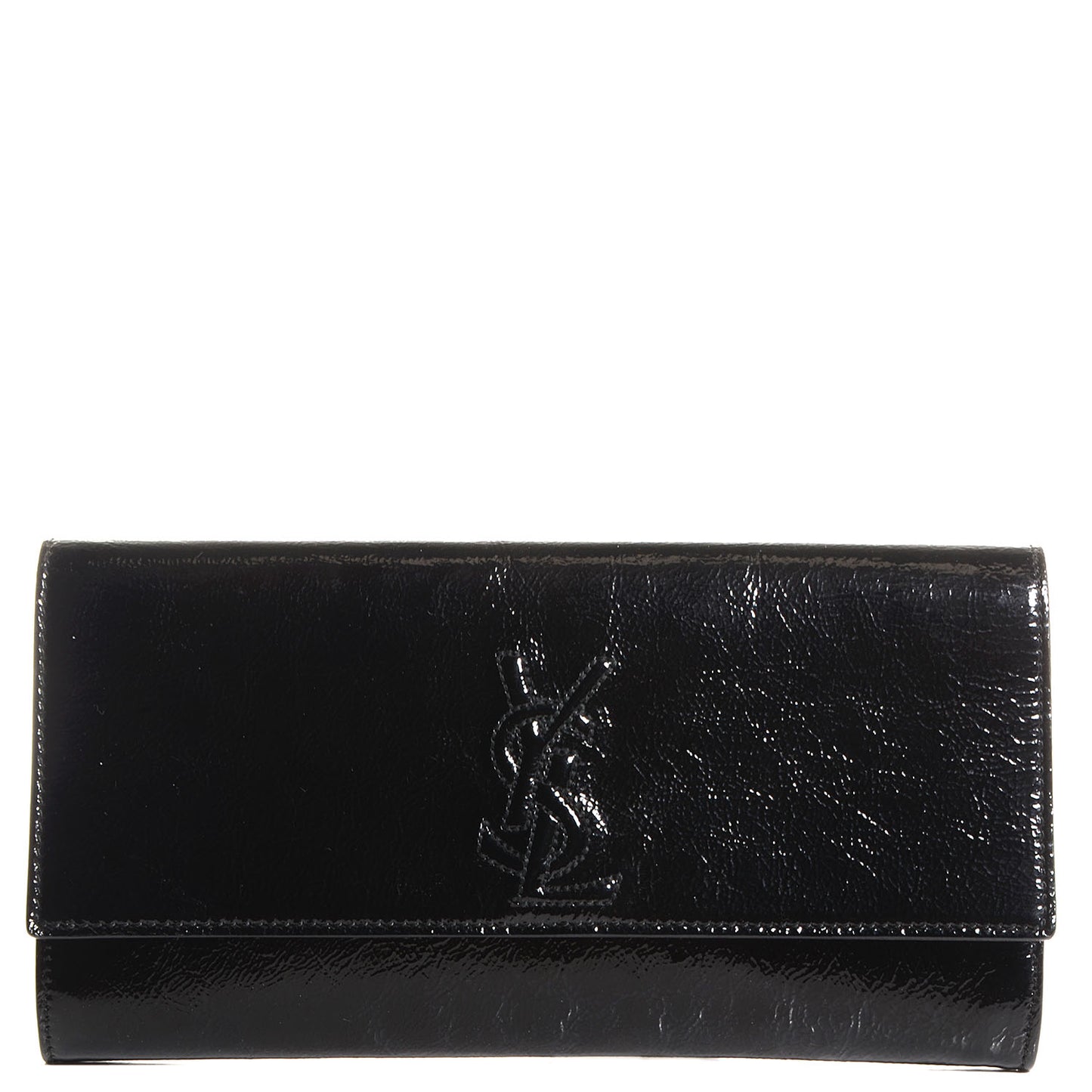 Textured Patent Monogram Small Belle De Jour Clutch Black