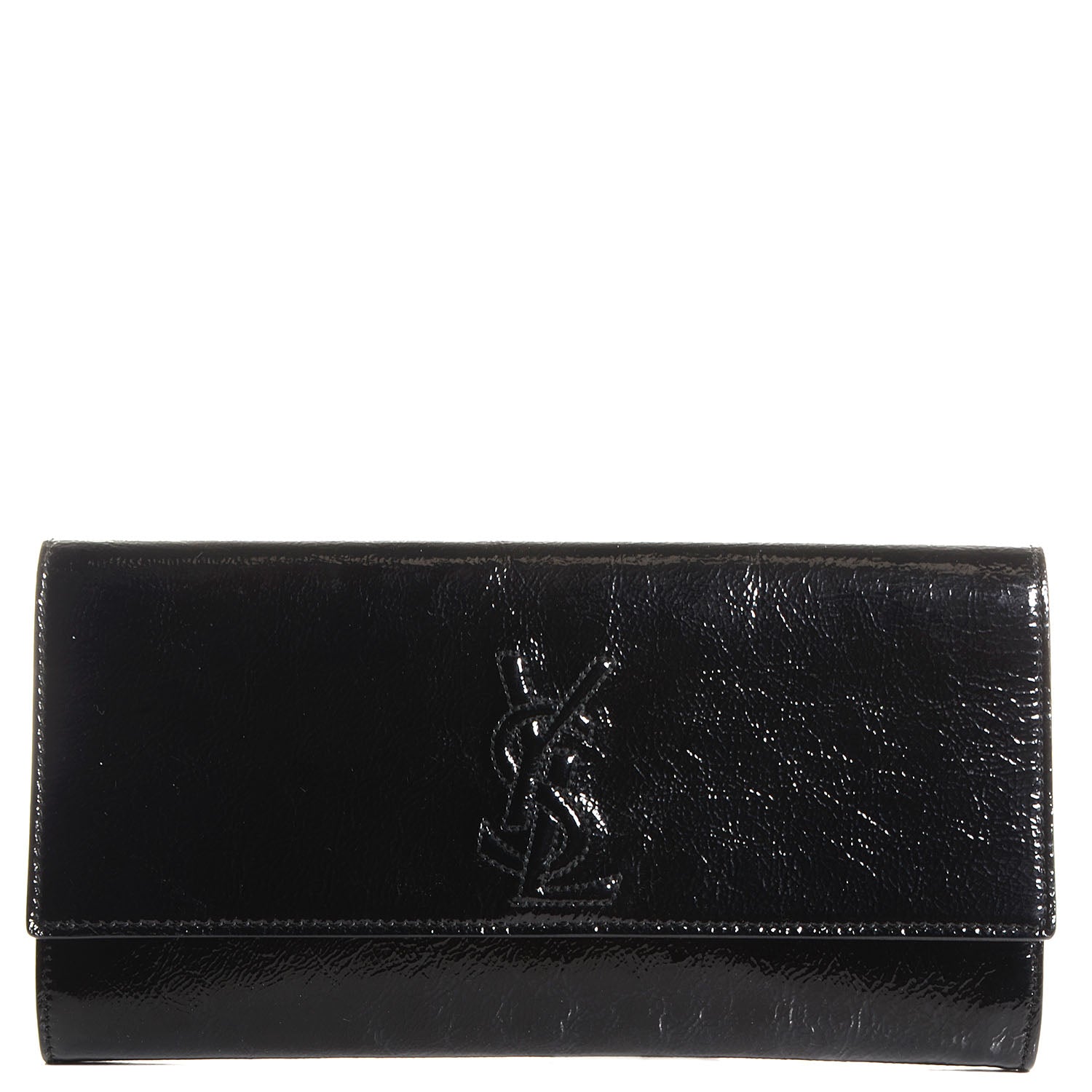 Saint Laurent Textured Patent Monogram Small Belle De Jour Clutch Black 1 of 7