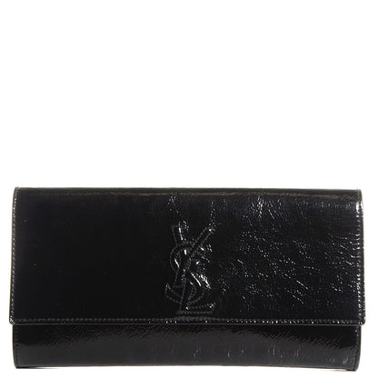 Saint Laurent Textured Patent Monogram Small Belle De Jour Clutch Black 1 of 7