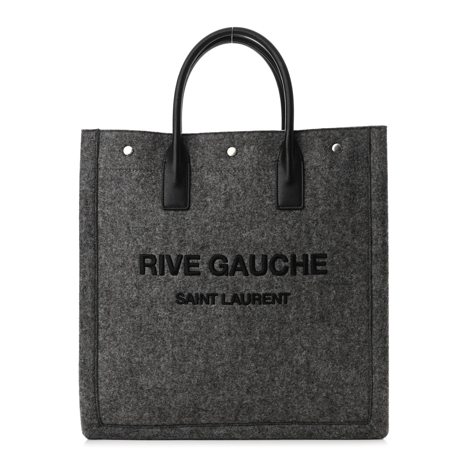 Saint Laurent Wool Calfskin Rive Gauche North South Tote Grey 1 of 7