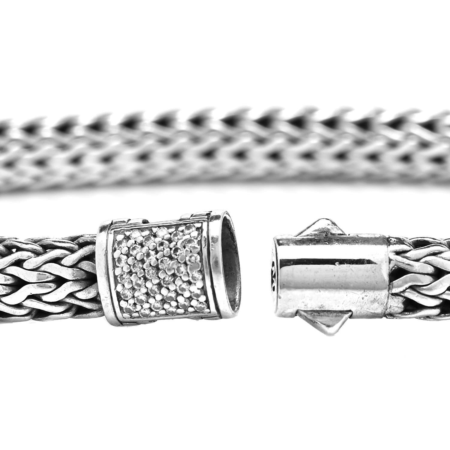 John Hardy Sterling Silver Diamond 6.5mm Classic Chain Bracelet 5 of 6