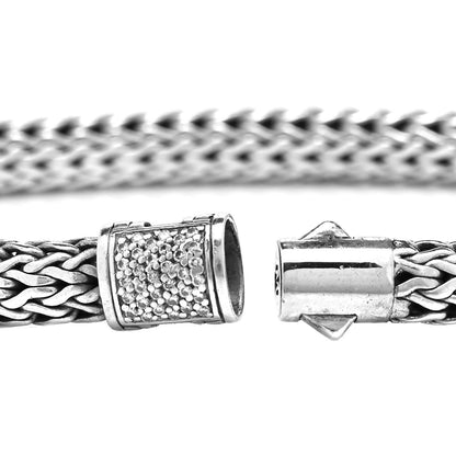 John Hardy Sterling Silver Diamond 6.5mm Classic Chain Bracelet 5 of 6