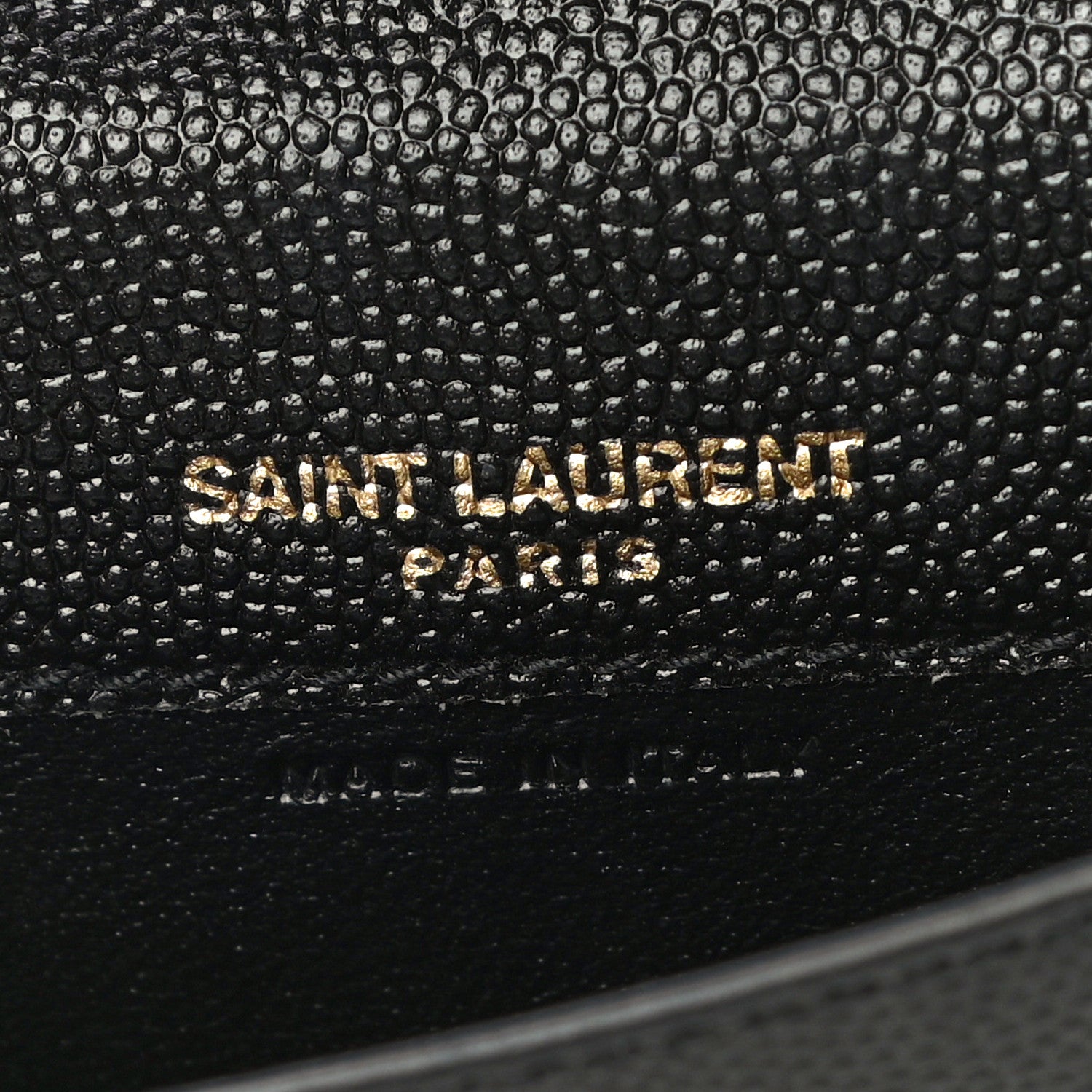 Saint Laurent Grain De Poudre Uptown Monogram Card Case Black 6 of 10