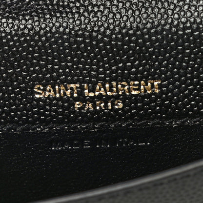Saint Laurent Grain De Poudre Uptown Monogram Card Case Black 6 of 10