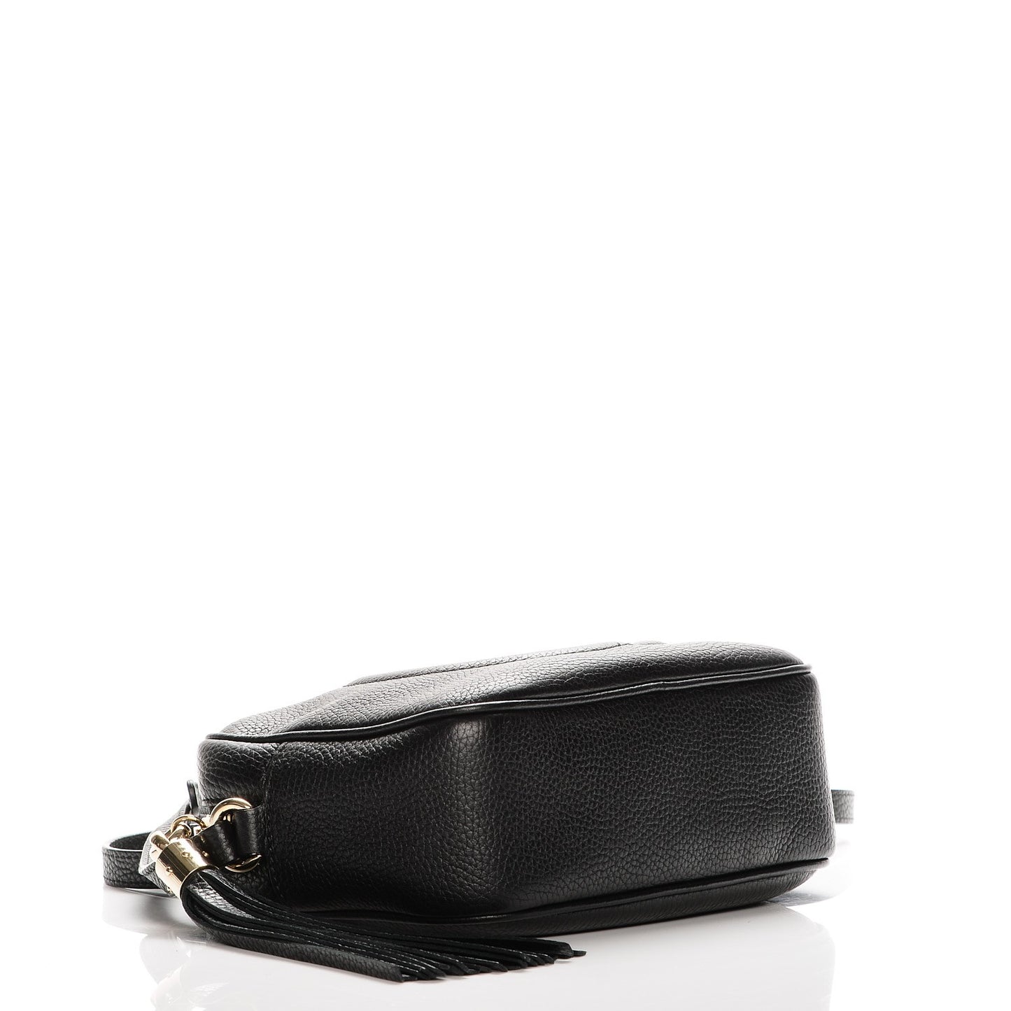 Pebbled Calfskin Small Soho Disco Bag Black