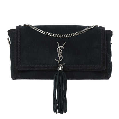 Saint Laurent Suede Monogram Medium Kate Whipstitch Shoulder Bag Black 1 of 10