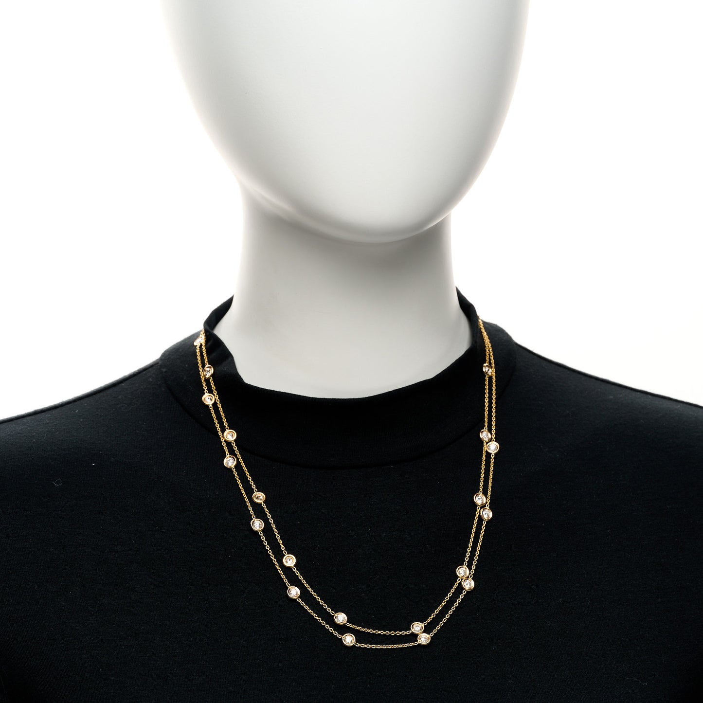 18K Rose Gold Diamond 4.25ctw Diamonds By The Inch Twenty-Five Station Necklace