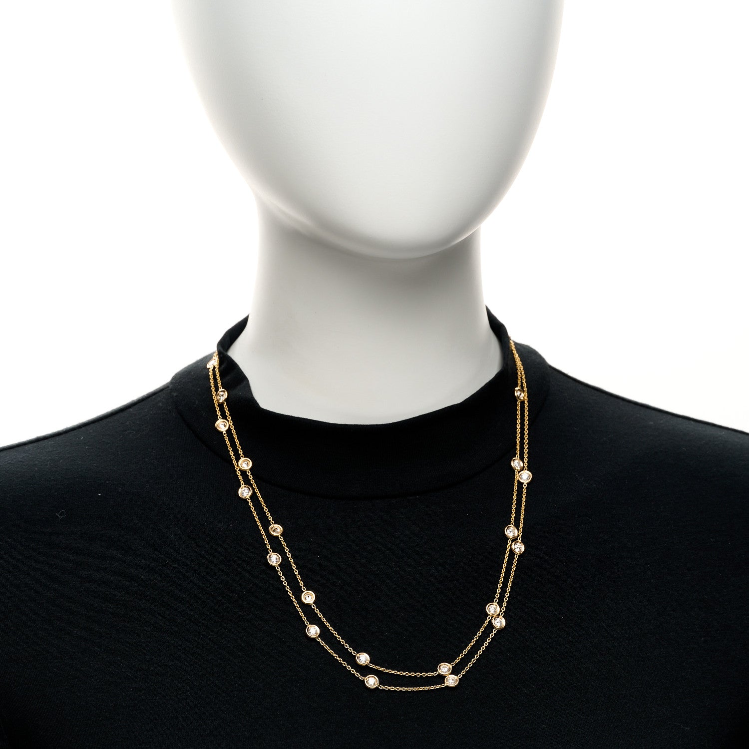 Roberto Coin 18K Rose Gold Diamond 4.25ctw Diamonds By The Inch Twenty-Five Station Necklace 2 of 4