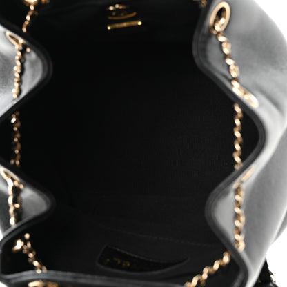 Chanel Lambskin Quilted Small Duma Drawstring Backpack Black 4 of 9