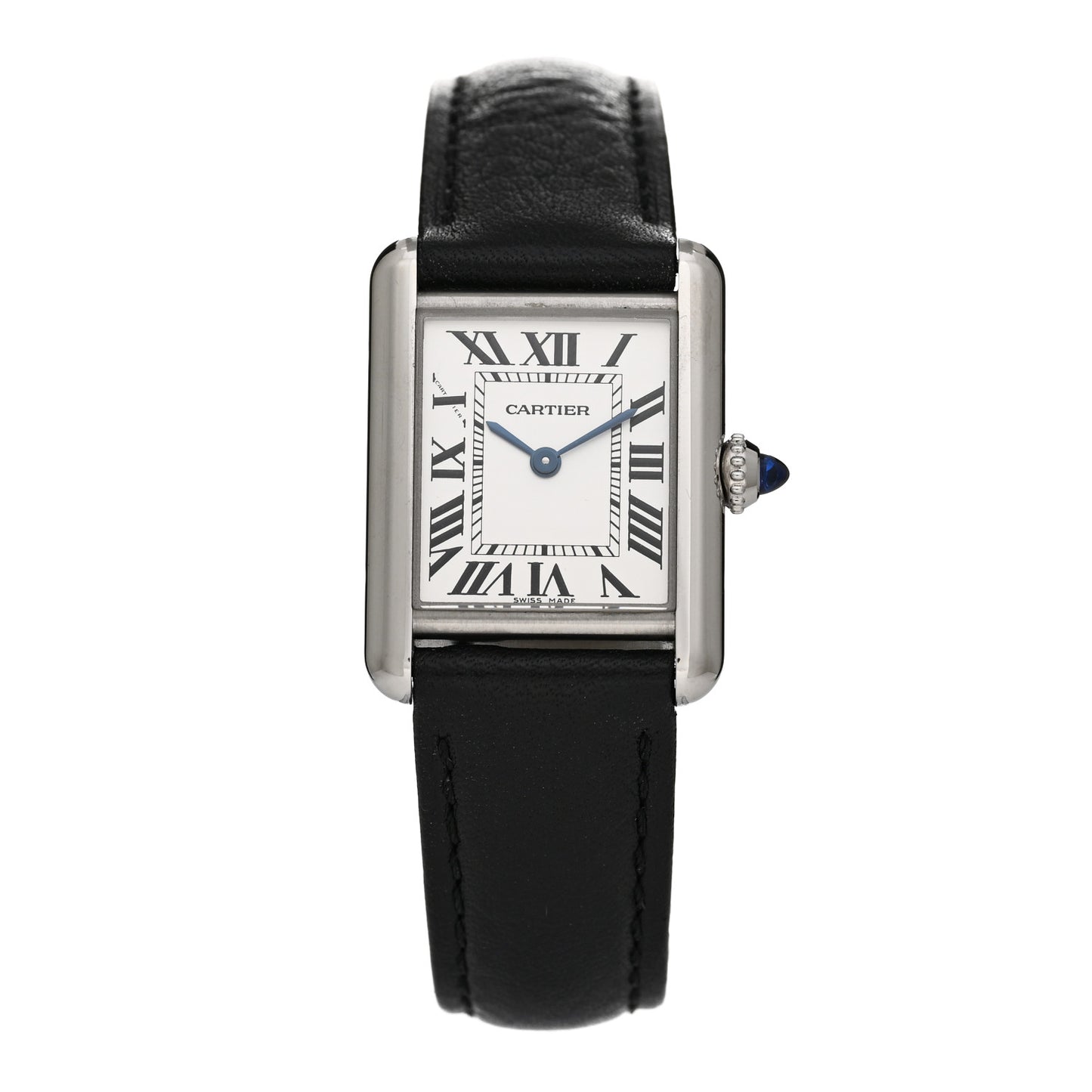 Stainless Steel Calfskin 22mm Must de Cartier Tank Quartz Watch