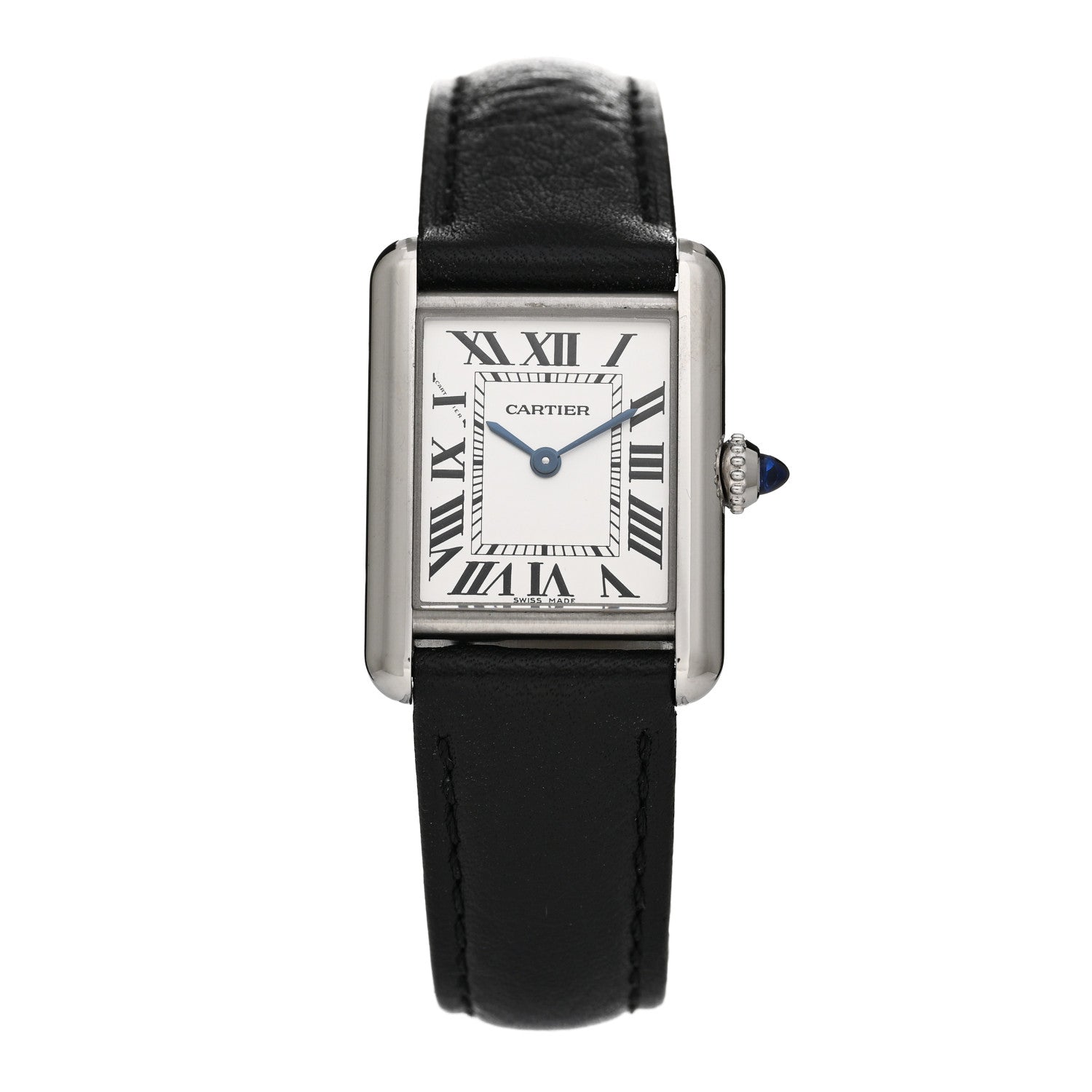 Cartier Stainless Steel Calfskin 22mm Must de Cartier Tank Quartz Watch 1 of 5