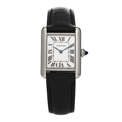 Cartier Stainless Steel Calfskin 22mm Must de Cartier Tank Quartz Watch 1 of 5