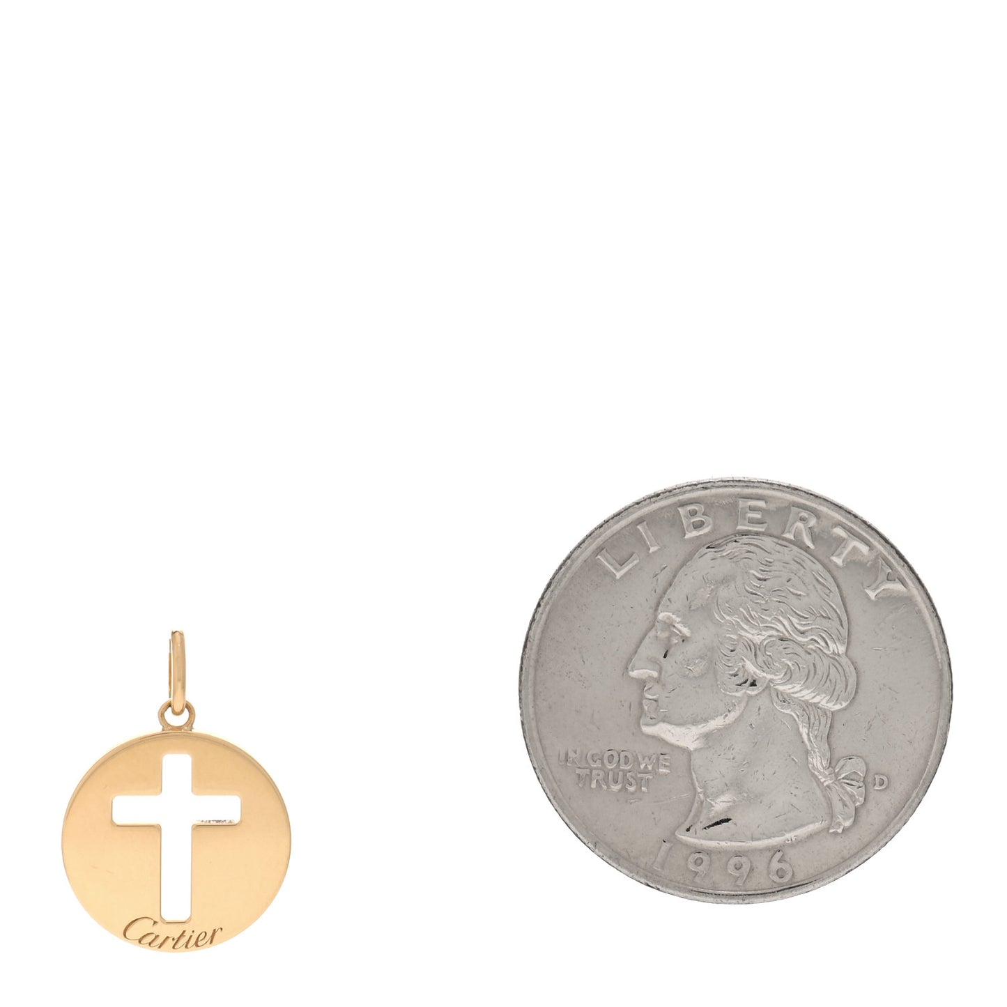 18K Yellow Gold Cross Symbol Pendant