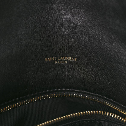 Saint Laurent Lambskin Quilted Medium Loulou Puffer Monogram Chain Satchel Black 6 of 12