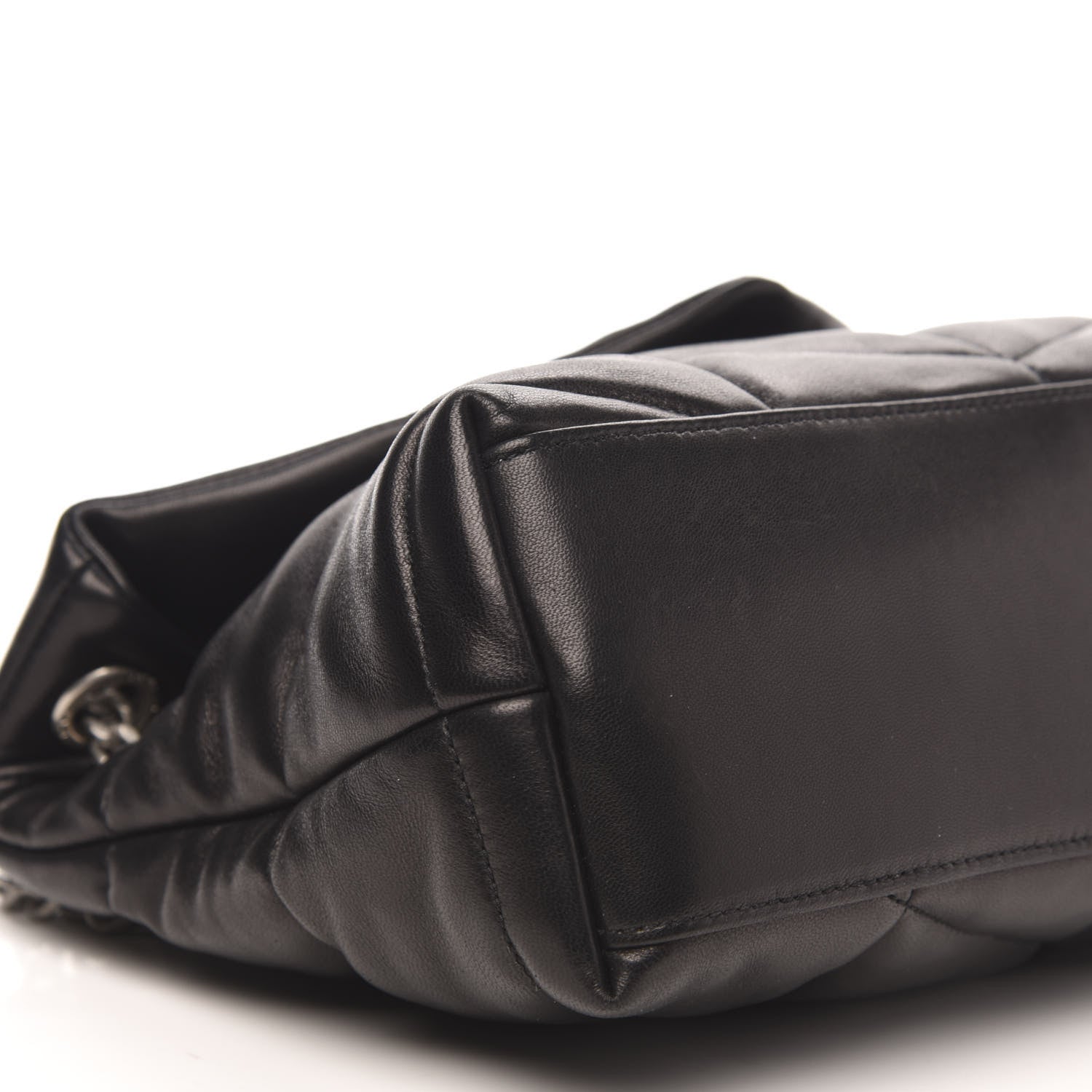 Saint Laurent Lambskin Quilted Small Loulou Puffer Monogram Chain Satchel Black 8 of 12