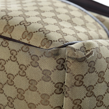 Gucci Monogram Natural Pigskin Large Diaper Bag Beige Ebony Cocoa Dark Chocolate 14 of 18