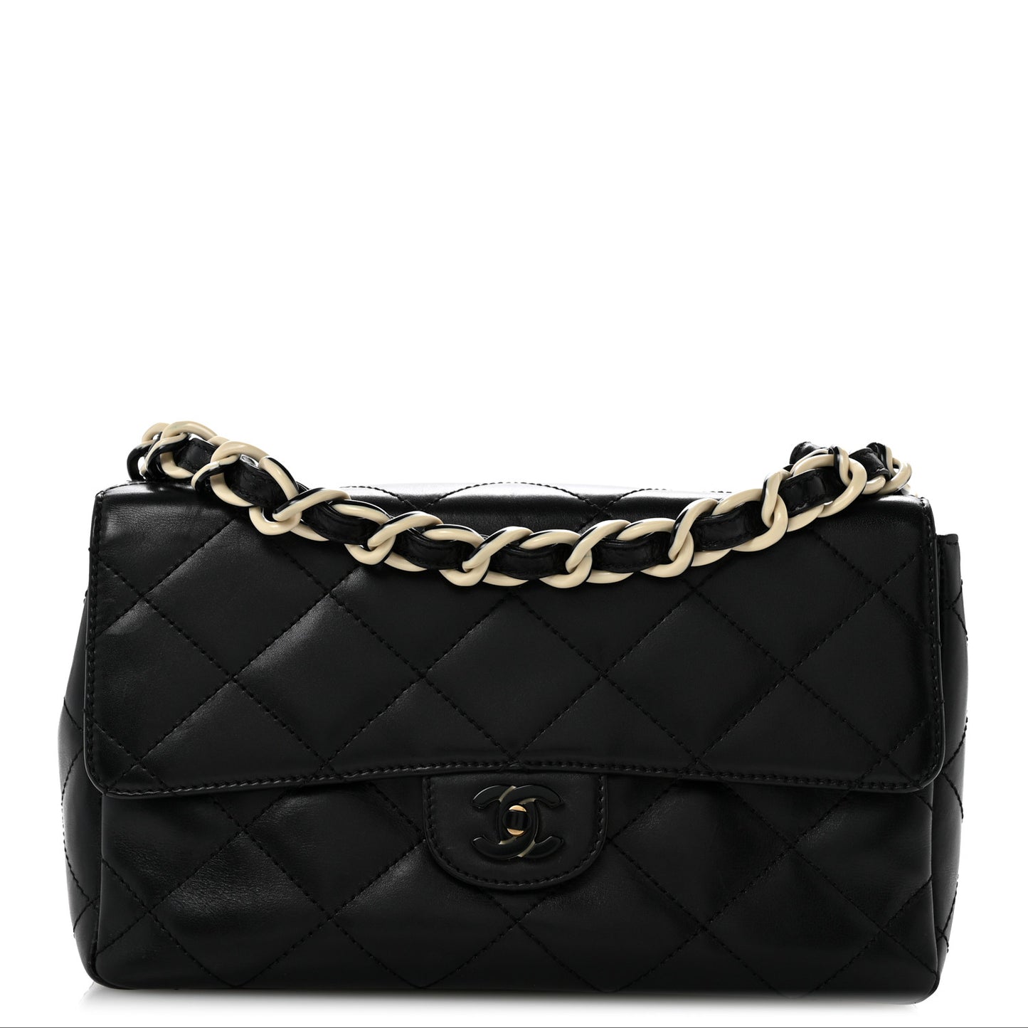 Lambskin Bekko Resin Medium Single Flap Black